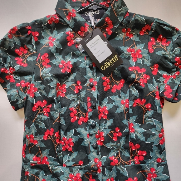 Collectif Holly Berry Blouse (Size XS / 8) - Picture 3 of 4